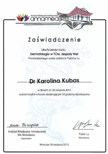 certyfikat dermatologia w tcm